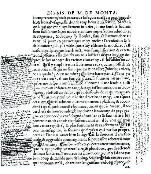 Edition des Essais de Montaigne et annotations de son auteur.