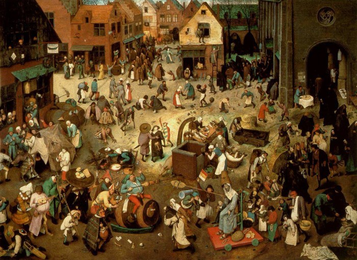 Combat entre Carnaval et Carême, Brueghel l'Ancien, 1559.