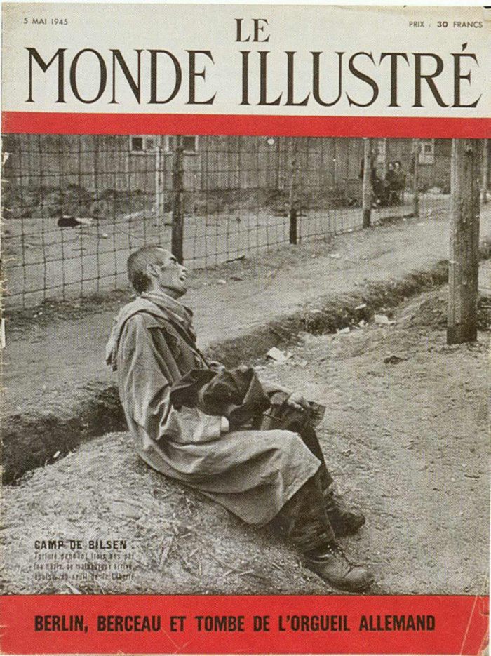 La une du Monde annonce la libération du camp de Bergen Belsen.