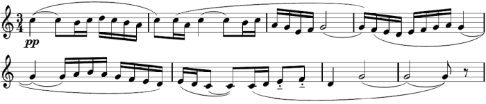 Thème A du Boléro. Partie de flûte.